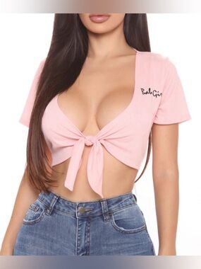 🩷 Fashion Nova Pink Babygirl Crop Top Size Small 🩷